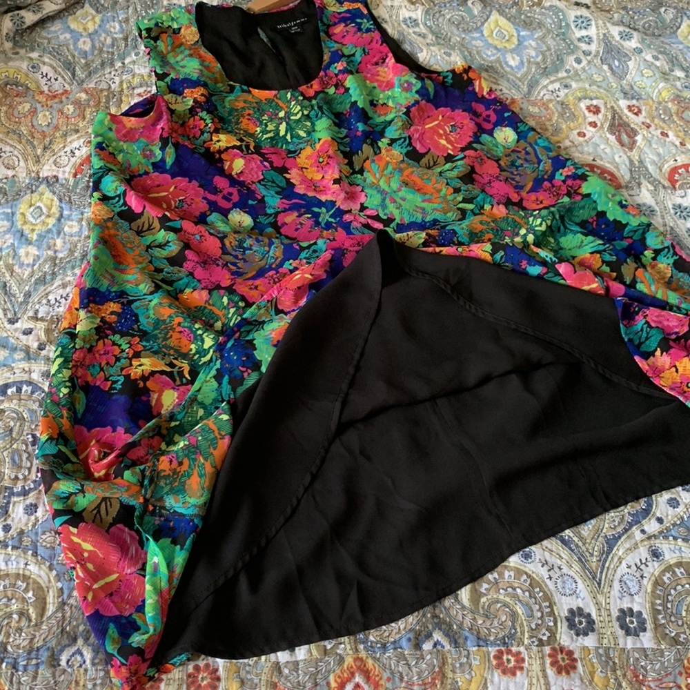Tribal femme floral flowy shift dress M - Picture 8 of 11